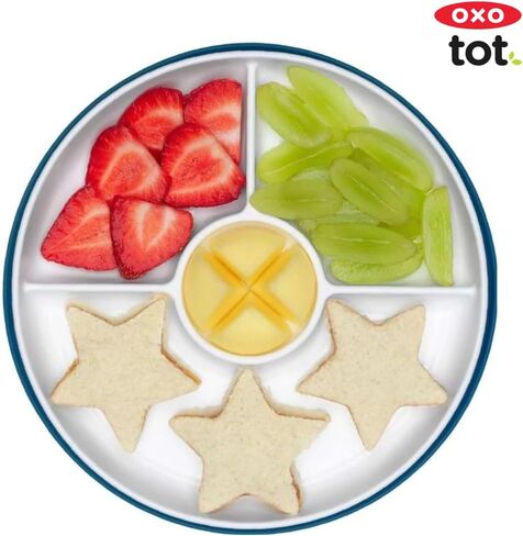 OXO Tot Stick and Stay Suction Divided Plate - Opal (Pack of 2) in Saudi Arabia