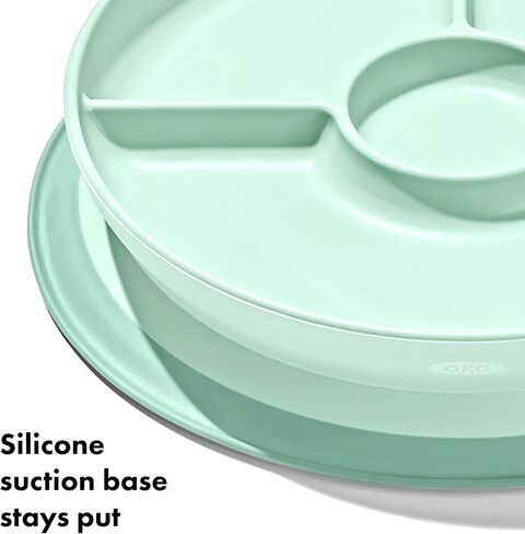 OXO Tot Stick and Stay Suction Divided Plate - Opal (Pack of 2) in Saudi Arabia