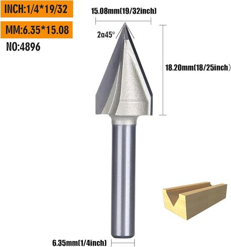 3D Router Bits Tungsten Steel CNC Engraving Sharp V Groove Bit 120 Degree 6mm Shank Woodworking Cutting Tool in Kuwait