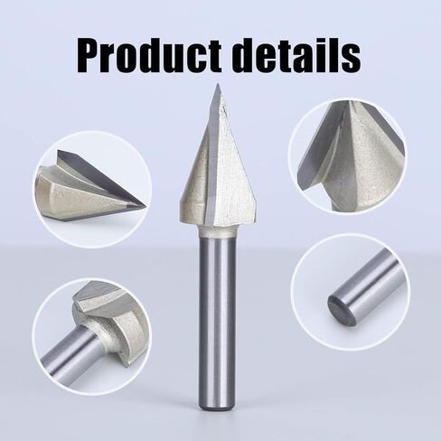 3D Router Bits Tungsten Steel CNC Engraving Sharp V Groove Bit 120 Degree 6mm Shank Woodworking Cutting Tool in Kuwait