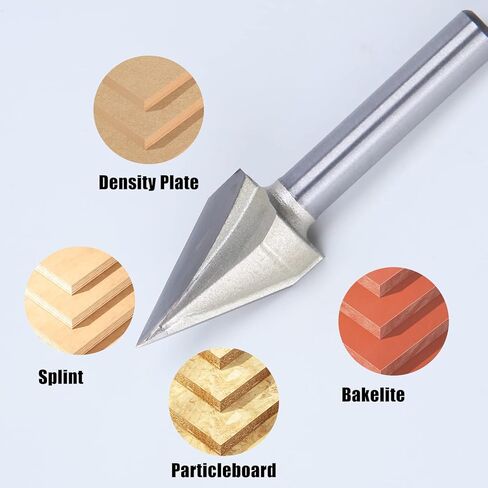 3D Router Bits Tungsten Steel CNC Engraving Sharp V Groove Bit 120 Degree 6mm Shank Woodworking Cutting Tool in Kuwait