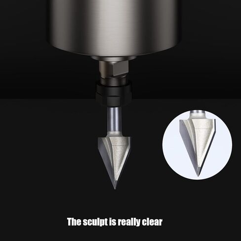 3D Router Bits Tungsten Steel CNC Engraving Sharp V Groove Bit 120 Degree 6mm Shank Woodworking Cutting Tool in Kuwait