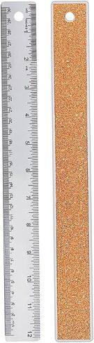 Metal Ruler 6 Inch 12 Inch Stainless Steel Metal Ruler with Cork Backing, Non-Slip Rulers with Inch and Centimeters, Straight Edge Cork Base Rulers for Student School Office Drafting Tools in Kuwait