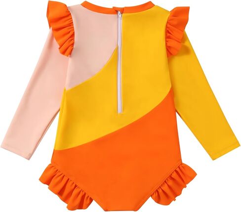WISREMT Toddler Girl UPF 50+ Rash Guard Swimwear Baby Kids Sun Protection Long Sleeve One Piece Swimsuit UV Bathing Suit 1-4T in Saudi Arabia