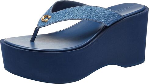 Coach Women's Denim Sculpted C Platform Flip Flop in Saudi Arabia