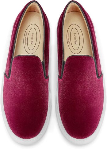 Journey West West Women's Fashion Velvet Sneakers مع أحذية عمل مريحة للتطريز للنساء in Kuwait