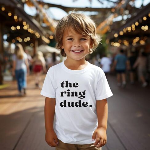 boutikome the Ring Shirt Toddler Baby Boys Ring Bearer T-Shirt Tees Tees Bridal Party Short Sleeve Top Summer Silver in Kuwait