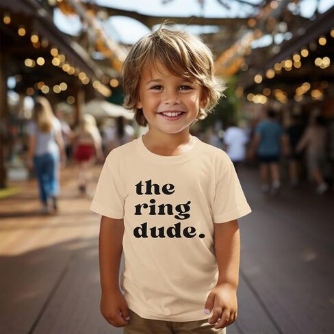 boutikome the Ring Shirt Toddler Baby Boys Ring Bearer T-Shirt Tees Tees Bridal Party Short Sleeve Top Summer Silver in Kuwait