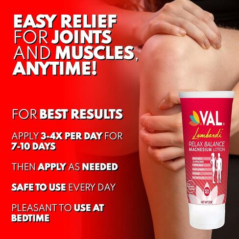 VAL Lombardi Concentrated Magnesium Lotion with Arnica and Herbal Blend, Relief for Whole Body, Soothes Muscles & Joints, Enhances Recovery, 5 oz in Saudi Arabia
