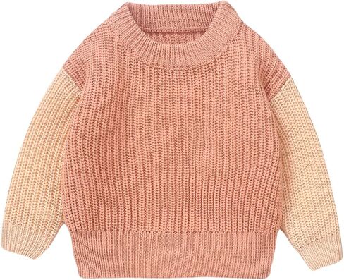 Infant Baby Autumn Winter Knit Sweaters Long Sleeve Round Neck Contrast Color Knitwears Cute Newborn Clothes in Saudi Arabia