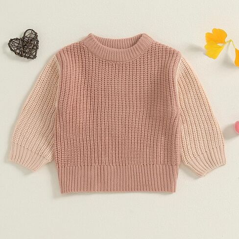 Infant Baby Autumn Winter Knit Sweaters Long Sleeve Round Neck Contrast Color Knitwears Cute Newborn Clothes in Saudi Arabia