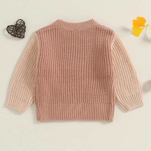 Infant Baby Autumn Winter Knit Sweaters Long Sleeve Round Neck Contrast Color Knitwears Cute Newborn Clothes in Saudi Arabia
