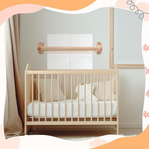 Juexica Montessori Mirror with Bar, Wooden Baby Pull up Bar Safety Mirror Set Infant Coordination Baby Standing Early Learning to Walk Mirror Wall Mounted Climbing Toy for Daycare(15.75 x 19.69 Inch) in Saudi Arabia