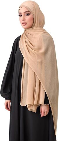 Crinkle Hijabs Scarf Solid Viscose Headscarf Wraps Muslim Women Hijab Islamic Turban Headbands in Kuwait