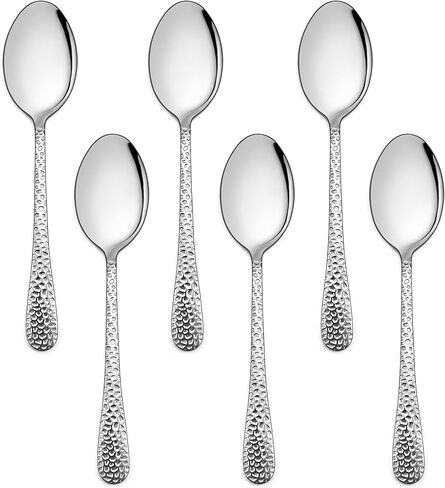 E-far Toddler Utensils, 6-Piece Stainless Steel Little Kid Spoons Set, Metal Small Spoons for Self-Feeding, Children Safe & Rounded Edges, Non-toxic & Dishwasher Safe in Saudi Arabia