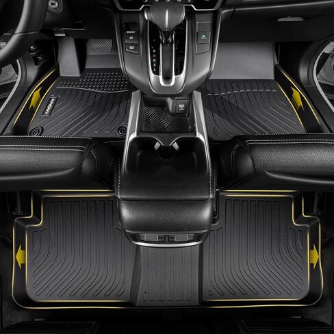GINOWY- Floor Mats for Mazda 3 2018-2014, TPE All Weather Protection Car Mats for Mazda 3 2018 Anti-Slip Floor Liners Waterproof Heavy Duty Automotive Accessories Black in Kuwait