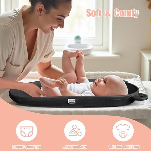 Changing Pad, Wipeable Diaper Changing Pad with Safety Belt for Changing Table, Nursery, Dresser, EVA Non-Slip Baby Changing Table Pad, Black in Saudi Arabia