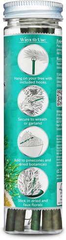 Scentsicles White Winter Fir and Snowberry Pine Scented Christmas Ornaments with Hooks - 2 Pack (2 Bottles, 12 Sticks Total) in Saudi Arabia