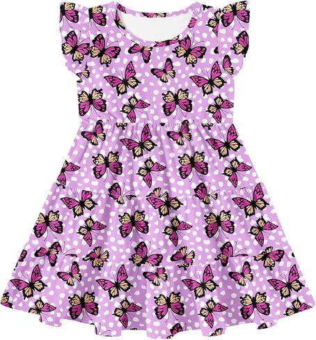 الفتاة الصيفية الفتاة غلاف الكشكش جبل A-LINE TIERDER SWAND غير رسمي لطيف TWIRL SUNDRESS لمدة 2-6 سنوات in Kuwait