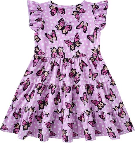 الفتاة الصيفية الفتاة غلاف الكشكش جبل A-LINE TIERDER SWAND غير رسمي لطيف TWIRL SUNDRESS لمدة 2-6 سنوات in Kuwait