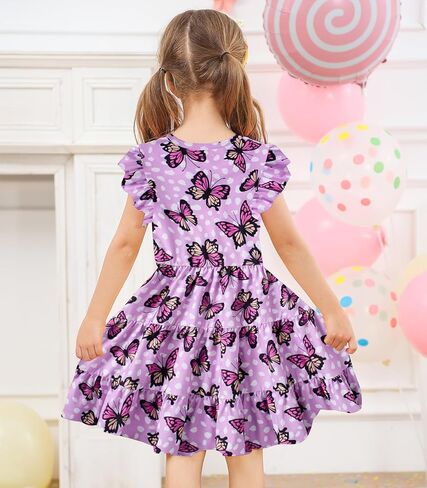 الفتاة الصيفية الفتاة غلاف الكشكش جبل A-LINE TIERDER SWAND غير رسمي لطيف TWIRL SUNDRESS لمدة 2-6 سنوات in Kuwait