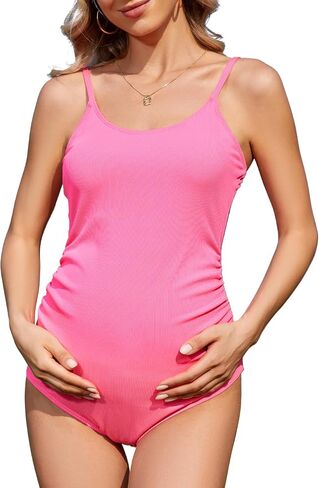 Century Star Maternity Swimsuit One Piece Bathing Suit for Women Pregnancy Swim Ribbed Ruched Modest Swimwear Beach Wear in Kuwait