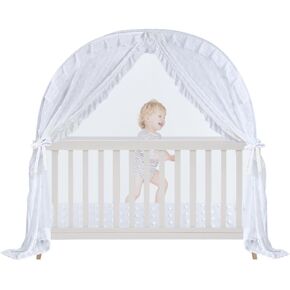 Wonder Space Space Baby Crib Net Tent - تصميم الدانتيل الحد الأدنى - شبكة متينة وتنفس للحفاظ على الطفل ووقف الطفل من التسلق - حماية البعوض والحشرات (الدانتيل)