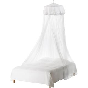 STOBOK Mosquito Net for Bed, Bed Canopy for Girls King Canopy Bed Curtains Elegant Dome Bed Netting Infant Mosquito Net Crib Bed Canopy Breathable See Through Mosquito Netting (White)