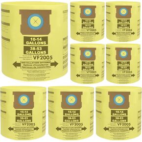 8 Pack Vacuum Bags Compatible for Shop Vac 10-14 Gallon Bag, Type F 9066233 90662; Type I 90672 9067233 VF2005, Disposable Fine Dust Collection Bags