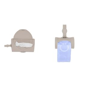 Ubbi On-The-Go Wipes Dispenser and Retractable Bag Dispenser Travel Bundle with 22 Wipes Capacity and 24 Scented Bags