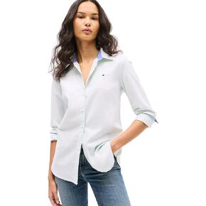 Tommy Hilfiger Women's Regular Fit Stretch Cotton Long Sleeve Button Down Shirt Collection 2025