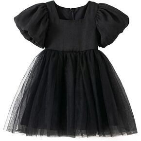 KARETT Summer Toddler Girl Dresses Tutu A Line Puffy Short Sleeve Casual Flower Girl Dress for Birthday Party 1-7Y in Kuwait