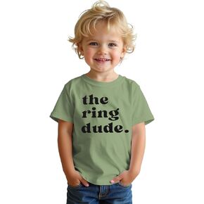 Ritatte The Ring Dude Shirt Toddler Boys Funny Ring Bearer Short Sleeve T-Shirt Kids Summer Wedding Bridal Party Tees Tops