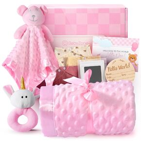 Baby Shower Gifts for Boys - Premium 10-Piece Baby Bundle | Baby Boy Gifts & Baby Gifts for Boys Newborn 0-6 Months | Keepsake Set with Blanket, Bibs, Lovey, Rattle & More