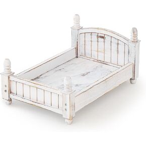 Kate Newborn Photography Props Retro Wooden Bed Posing Props Photoshoot Vintage Doll Bed for Baby Photography