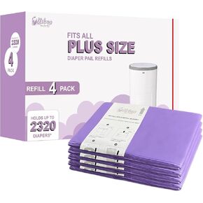 Refills Compatible with Dekor PLUS Diaper Pail,8 Pack Disposable Diaper Pail Refills, Easy to Replace and Dispose Diaper Trash Bags, Holds up to 4640 Diapers,Lavender Scent