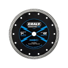 CRALY 7 Inch Ultra Thin Turbo Diamond Blade, 5/8 in Arbor, 7'' Diamond Stone Blade for Angle Grinder & Circular Saw, Diamond Cutting Wheel for Cutting Granite, Concrete, Brick, Marble, Masonry