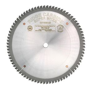 Ridge Carbide 10" 80T, Super Miter Saw Blade, ATBR Grind,-5° Hook, 5/8" Bore, Plate Thickness .087", Thin Kerf (0.115") for Cutting Wood and Sheet Goods