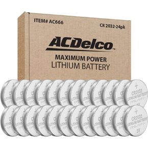 ACDelco CR2032 3V Lithium Coin Cell Battery, Watch and Electronics Button Batteries, Silver, 10 Count