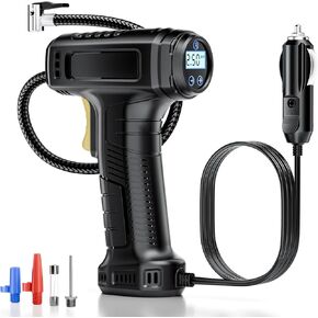 Tire Inflator Portable Air Compressor, 150PSI Automatic Tire Pump with LED Flashlight with Digital Pressure Gauge