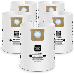90663 Vac Bags Type G 9066300 & Type J 90673 9067300 and VF2008 Compatible with Shop Vac 15-22 Gallon Wet/Dry Vacuum Replacement Parts and Accessories, 5 Pack