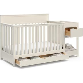 Graco Shiloh 5-in-1 Convertible Crib & Changer with Drawer (Black) – GREENGUARD Gold Certified Baby Crib Crafted from Wood, Converts to Toddler Bed, Daybed, and Full-Size Bed
