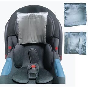 2 حزمة Carseat يغطي الطفل ساتان مقعد السيارة مسند رأس لطفلة الأطفال واقي شعر حريري ناعم الحرير حماية غطاء رأس حرير الساتان مقعد السيارة الدعم واقي (رمادي)