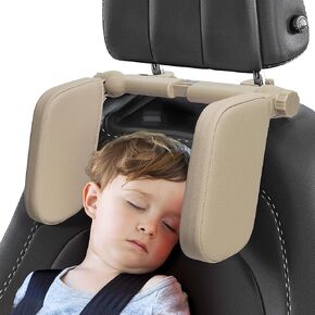 Car Headrest Pillow, Adjustable Head Rest Pillow for Car, Car Seat Neck Support for Kids and Adults, Car Seat Headrest Fit for Car Seat with Bar (Black)