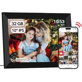 15.6 Inch WiFi Digital Picture Frame IPS Touch Screen HD Disply,Video Clips and Slide Show,Auto-Rotate, Wall Mountable,Send Photos Instantly from Anywhere with via Frameo APP (15.6 INCH)