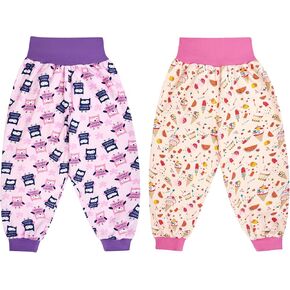 MOEMOE BABY Leakproof Diaper Pants for Potty Training Nighttime Diaper Shorts for Toddler Boys and Girls 2 Packs