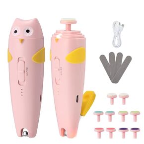 Lictin 2 in 1 Baby Nail Trimmer Electric, Safe Baby Nail File Kit Rechargeable, Baby Nail Clippers with Auto Light for Newborn, Infant, Toddler, Kids, 10 Replacement Grinding Heads, Trim and Polish