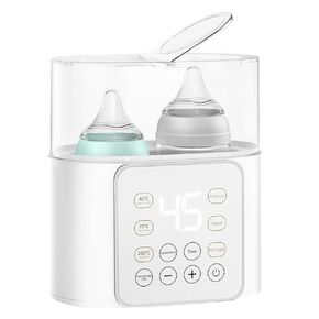 Bottle Warmer - 8-in-1 Fast Baby Milk Warmer with Timer for Breastmilk or Formula, 24H Thermostat Fast Baby Food Heater for Twins with Accurate Temp Control, Baby Bottle Warmers for All Bottles