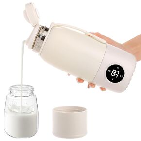 Portable Bottle Warmer, 17Oz Portable Milk Warmer for Baby, 2 in 1 Fast Heating Bottle Warmer for Breastmilk, Water and Formula, Adjustable Temp & 20H Keep Warm for Night Feeding, Travel, Car