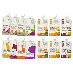 Serenity Kids 6+ Months Ethically Sourced Meats & Organic Veggies, and Bone Broth Variety Baby Food Bundle | Meats, Veggies, and Bone Broth Variety Pack (20 Count)
